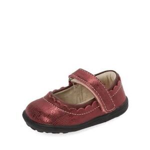NEW See Kai Run Toddler Girls 4 Burgundy Metallic Jane II Mary Jane Shoes